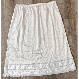 Vintage Sliperfection Half Slip white color Lace Nylon‎ Tricot Sz 1X Waist 33/35